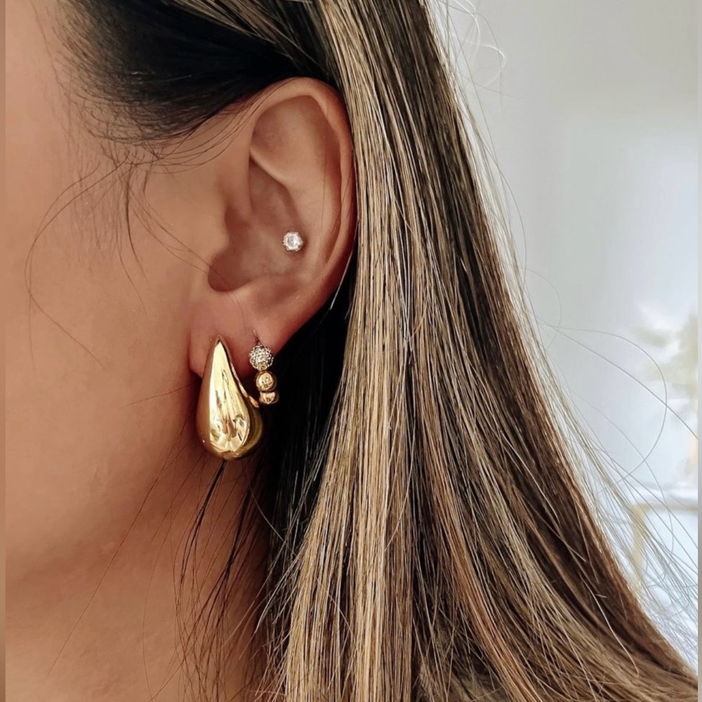Chunky Modern Teardrop Earrings | 14k Gold Filled